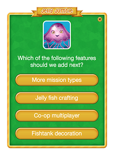 Example Jelly Jumble in-app rating prompt