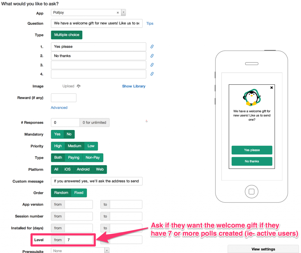 polljoy admin console