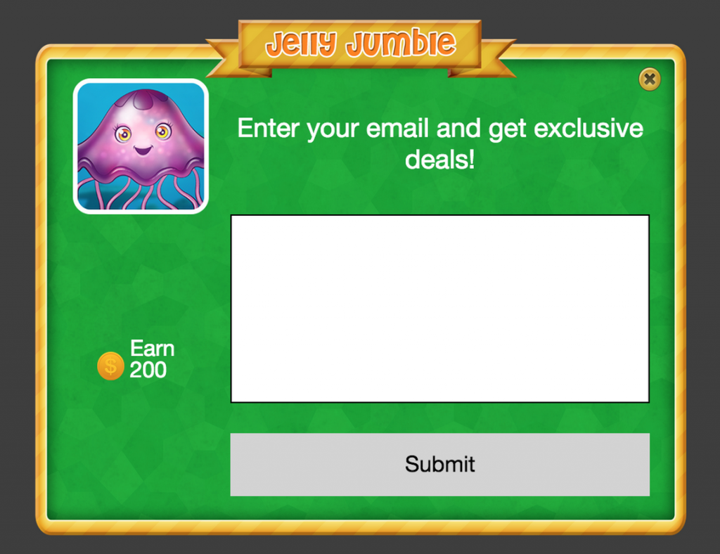 in-game email prompt for game